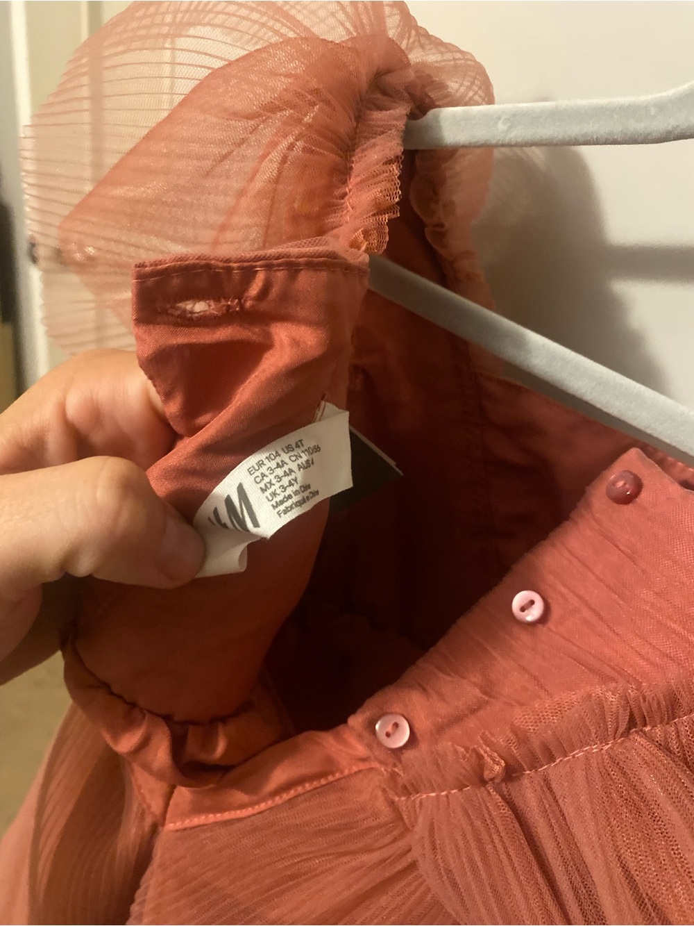 H&M Girls' dusty rose tulle dress - Picture 4 of 4